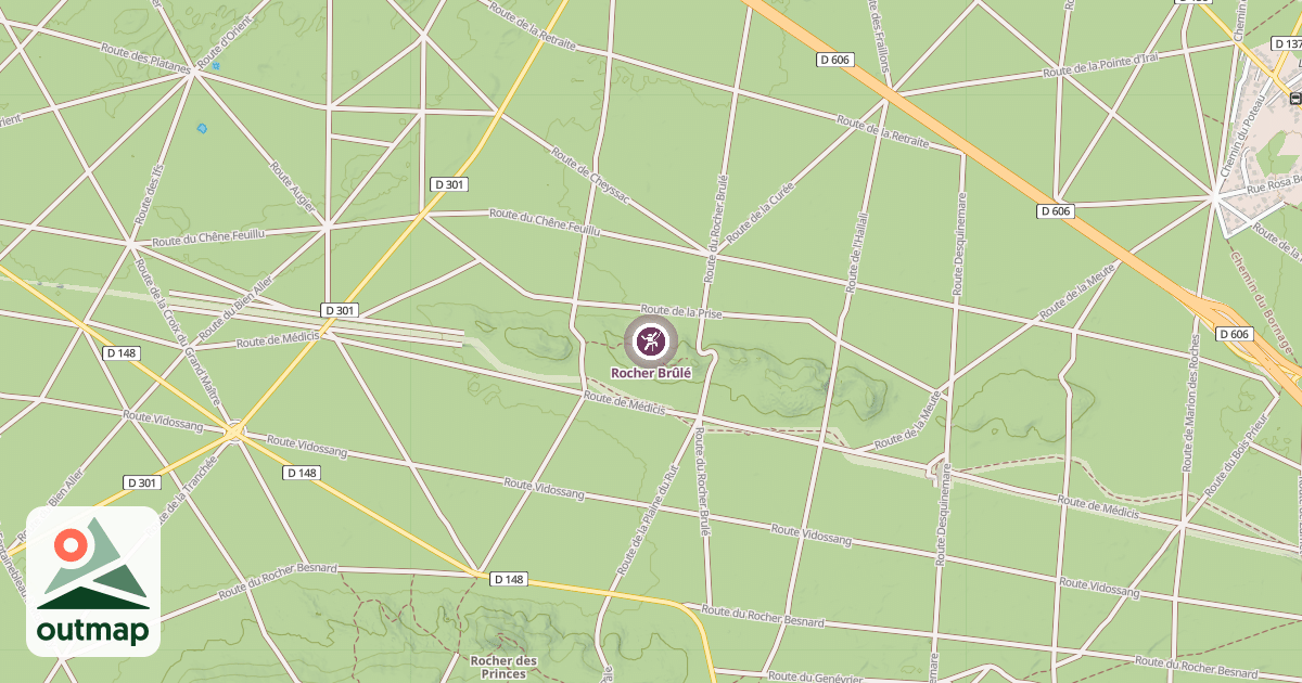 Map of Rocher Brûlé
