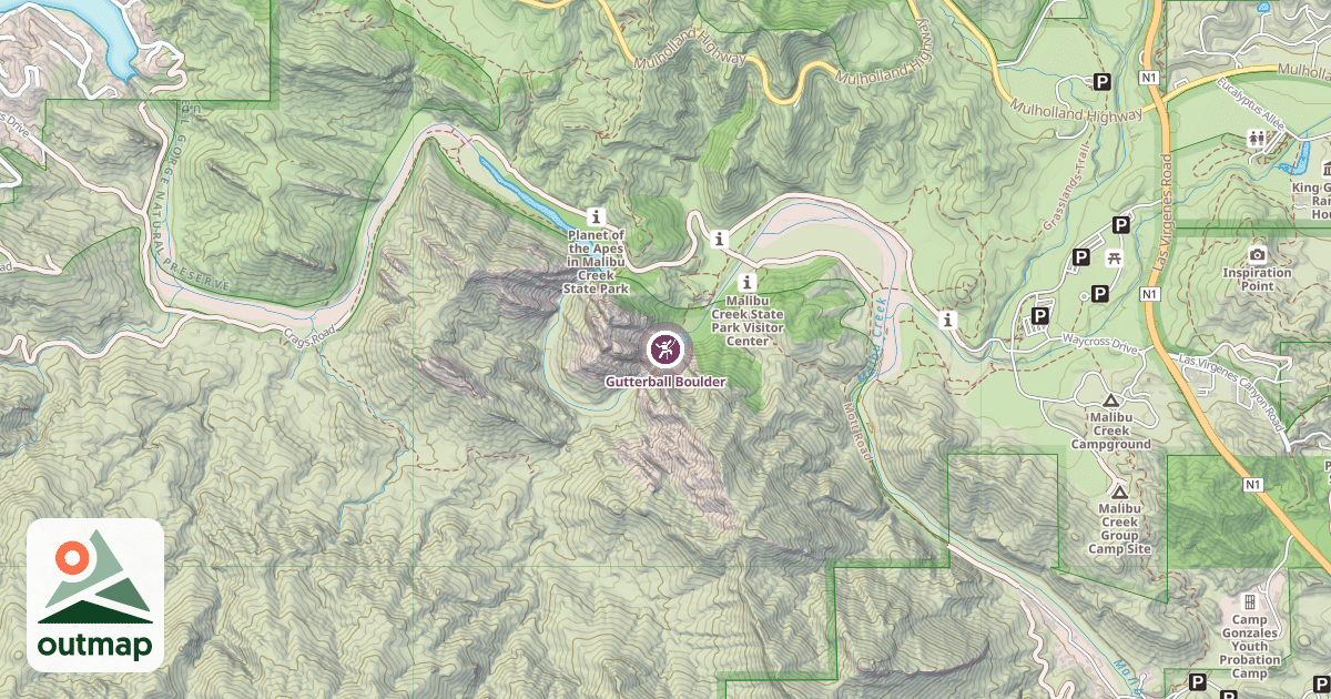 Map of Gutterball Boulder