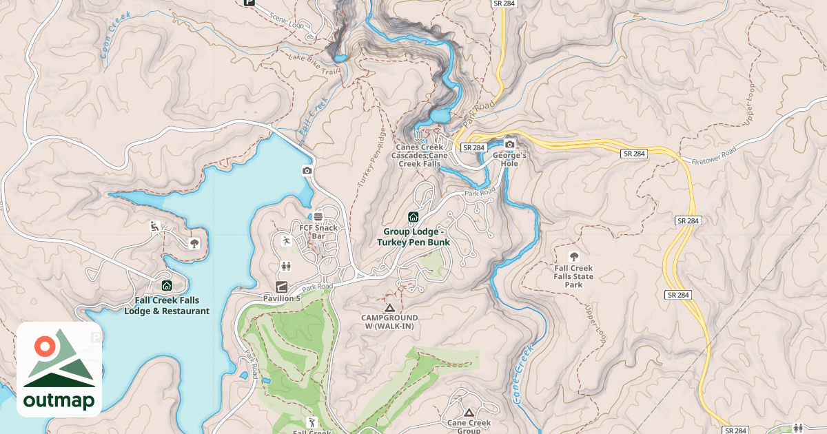 Map of Group Lodge - Turkey Pen Bunk