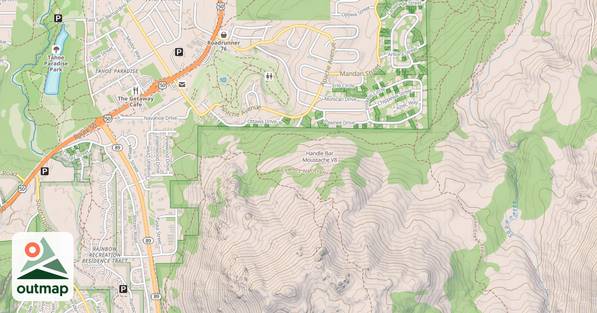 Map of Handle Bar Moustache