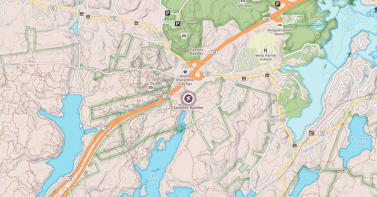 Map preview of Satellite Boulder