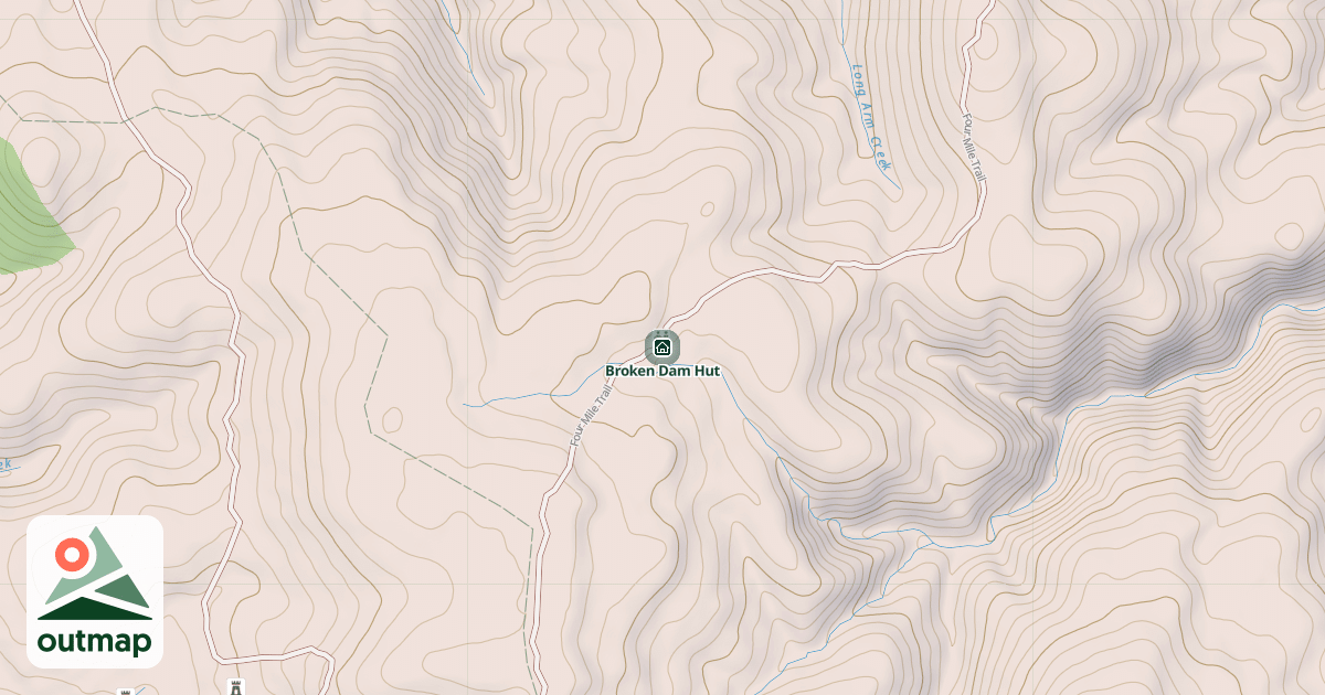 Map of Broken Dam Hut