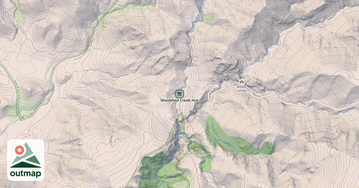 Map of Woolshed Creek Hut