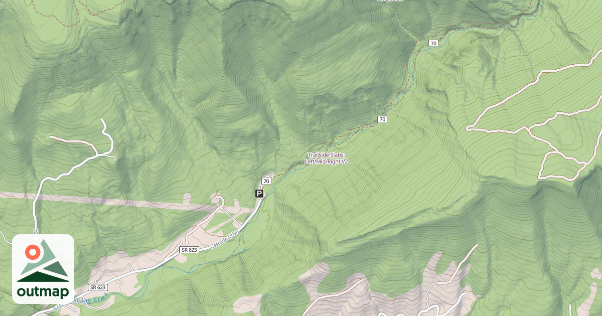 Map of Trailside Slabs: Left/Mid/Right