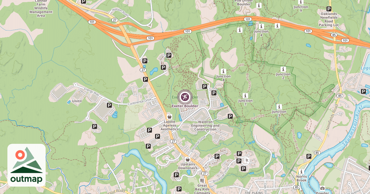 Map of Exeter Boulder