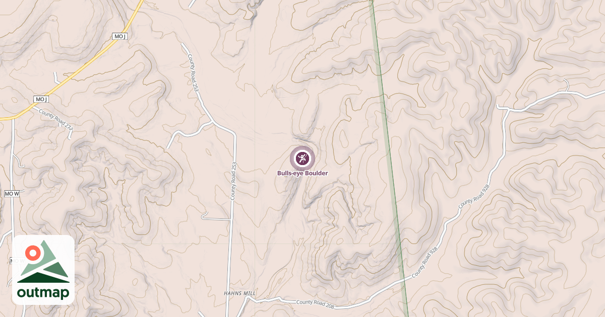 Map of Bulls-eye Boulder
