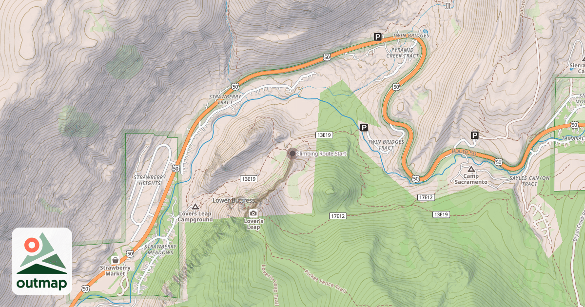 Map of Climbing Route Start