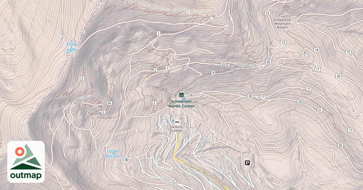 Map of Schweitzer Nordic Center