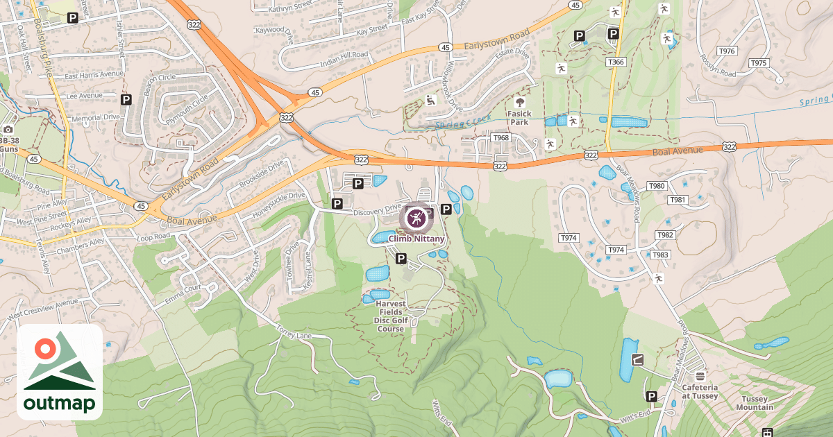 Map of Climb Nittany