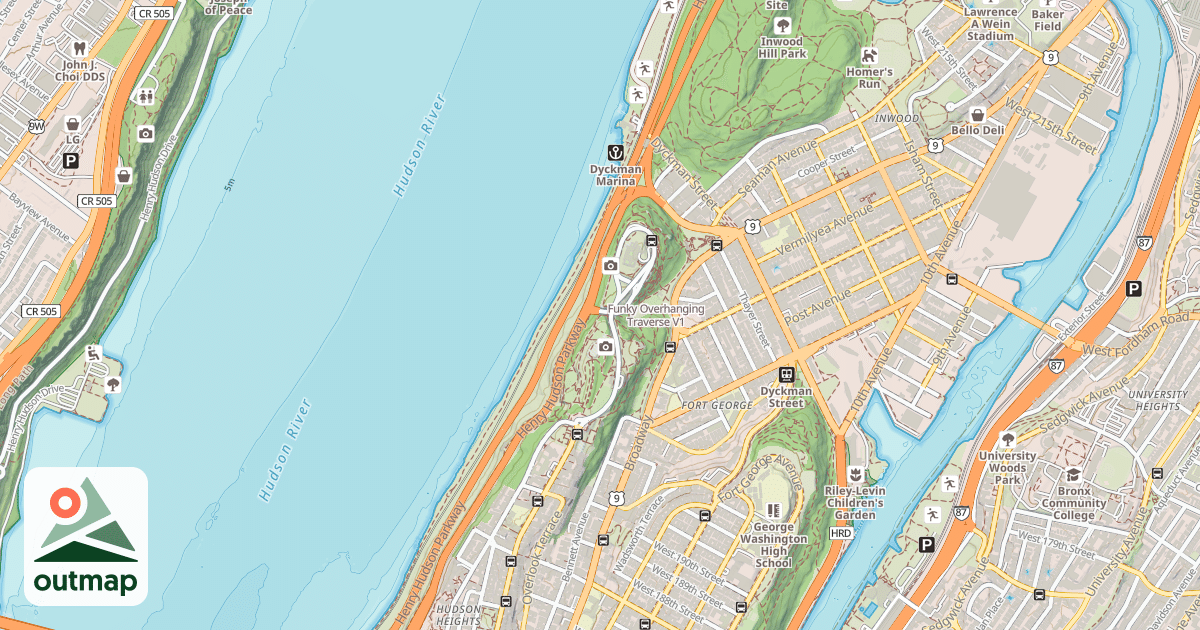 Map of Funky Overhanging Traverse