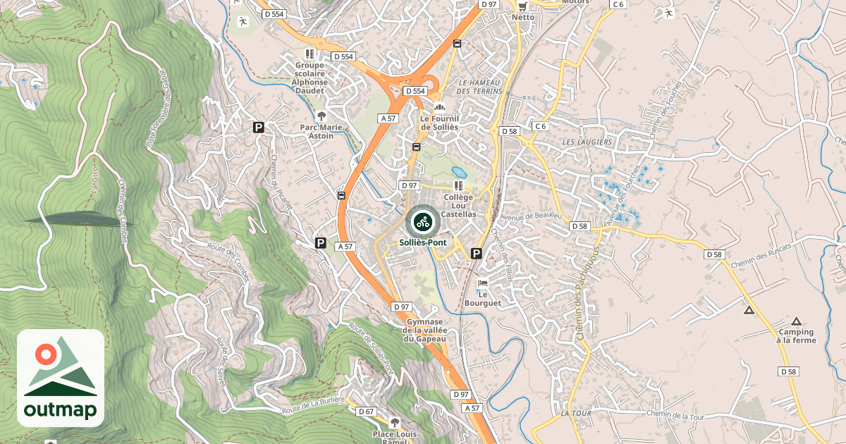 Map of Solliès-Pont