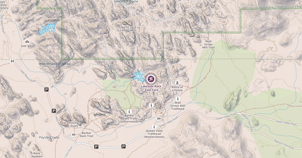 Map preview of Lakeside Rock - East Face