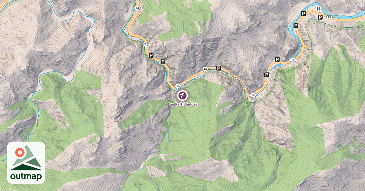 Map of Log Raft Boulder