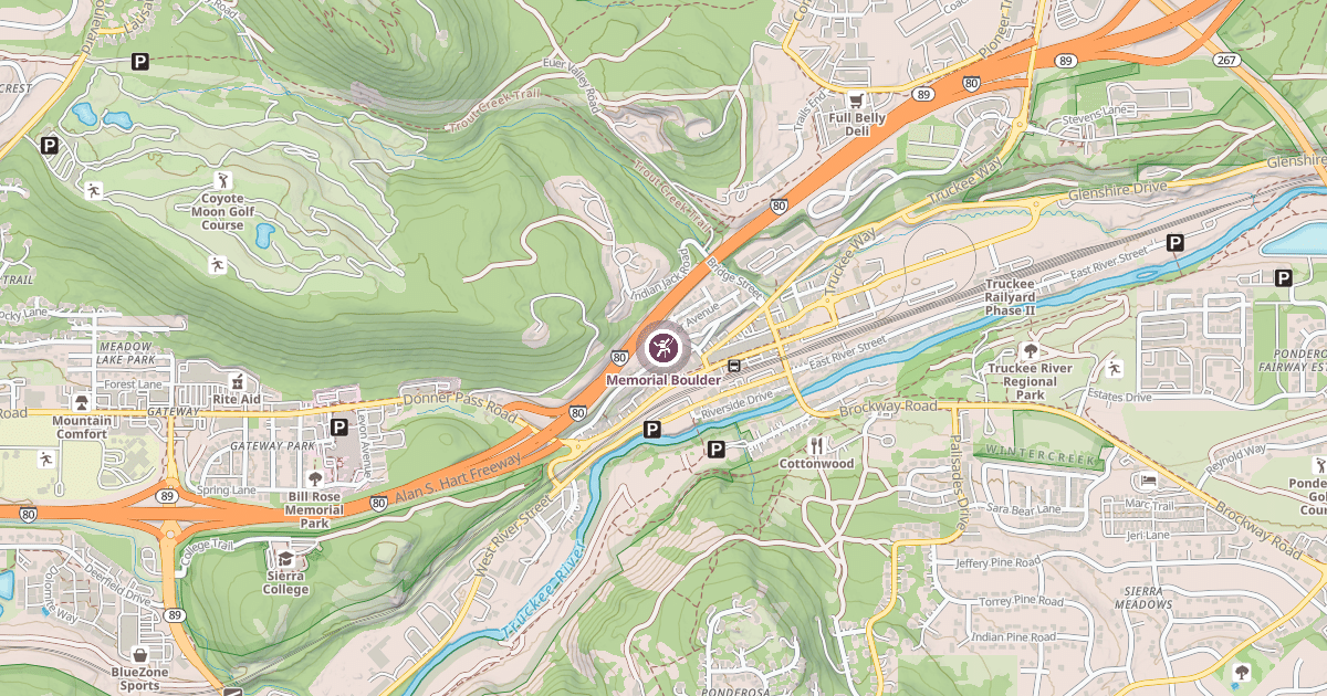 Map preview of Memorial Boulder
