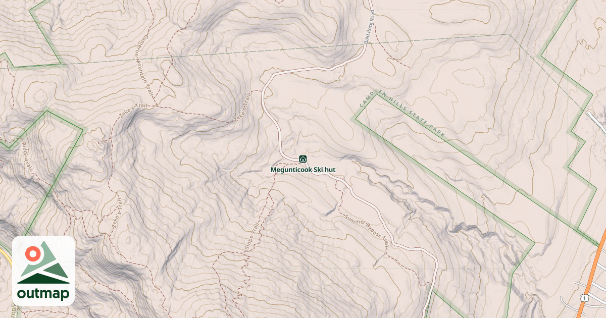 Map of Megunticook Ski hut