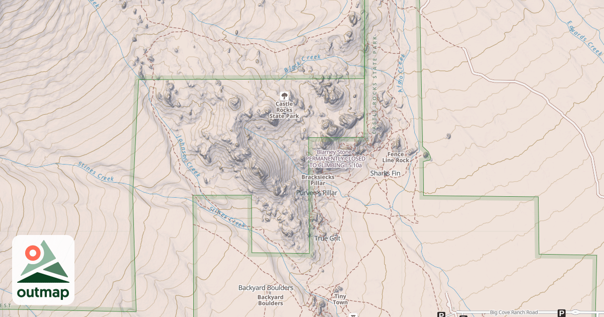 Map of Blarney Stone - PERMANENTLY CLOSED TO CLIMBING!!