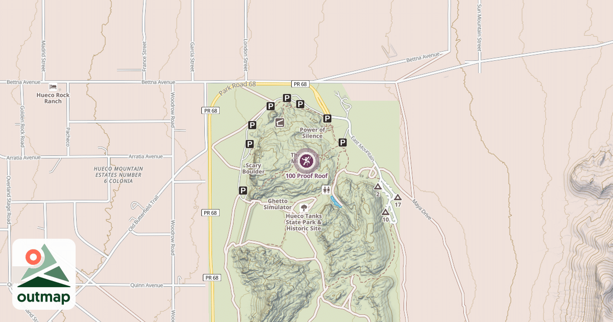 Map of 100 Proof Roof