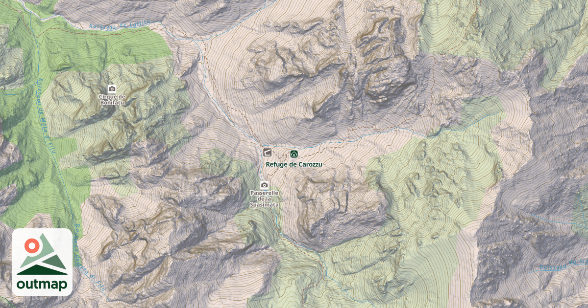 Map of Refuge de Carozzu