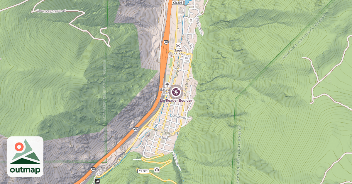 Map of Lip Reader Boulder
