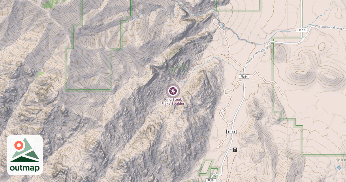 Map of King Steak Flake Boulder