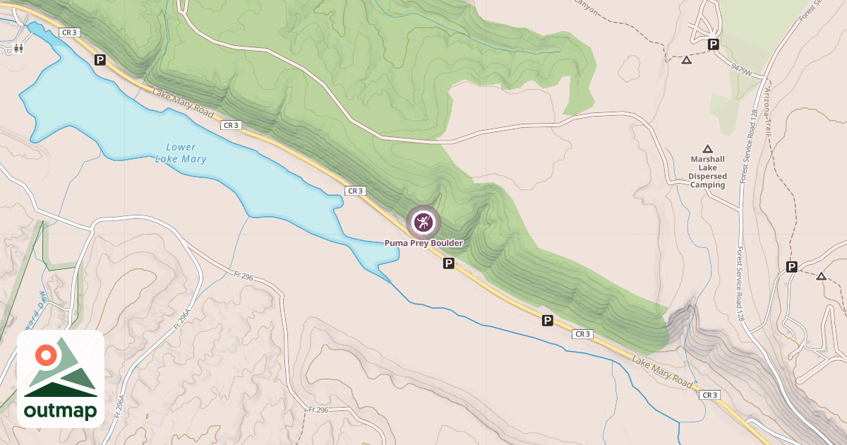 Map of Puma Prey Boulder