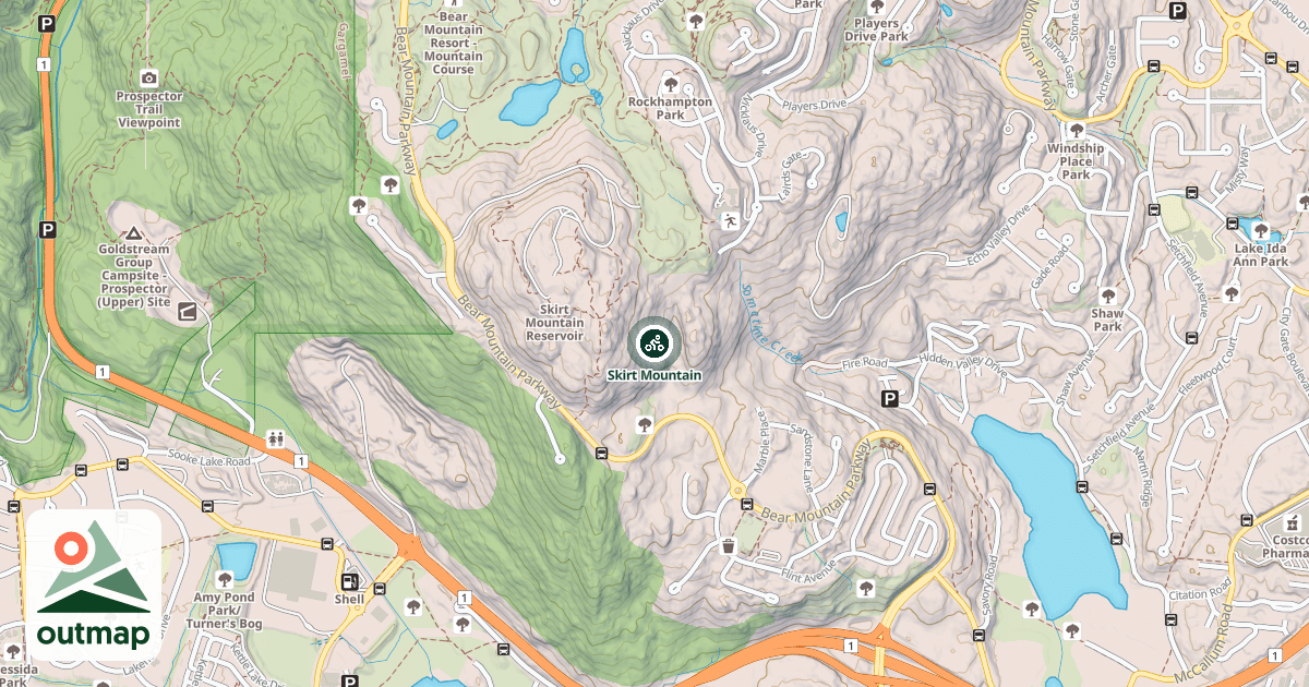 Map of Skirt Mountain