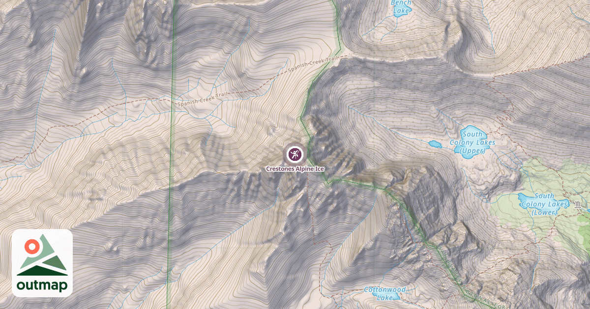 Map of Crestones Alpine Ice