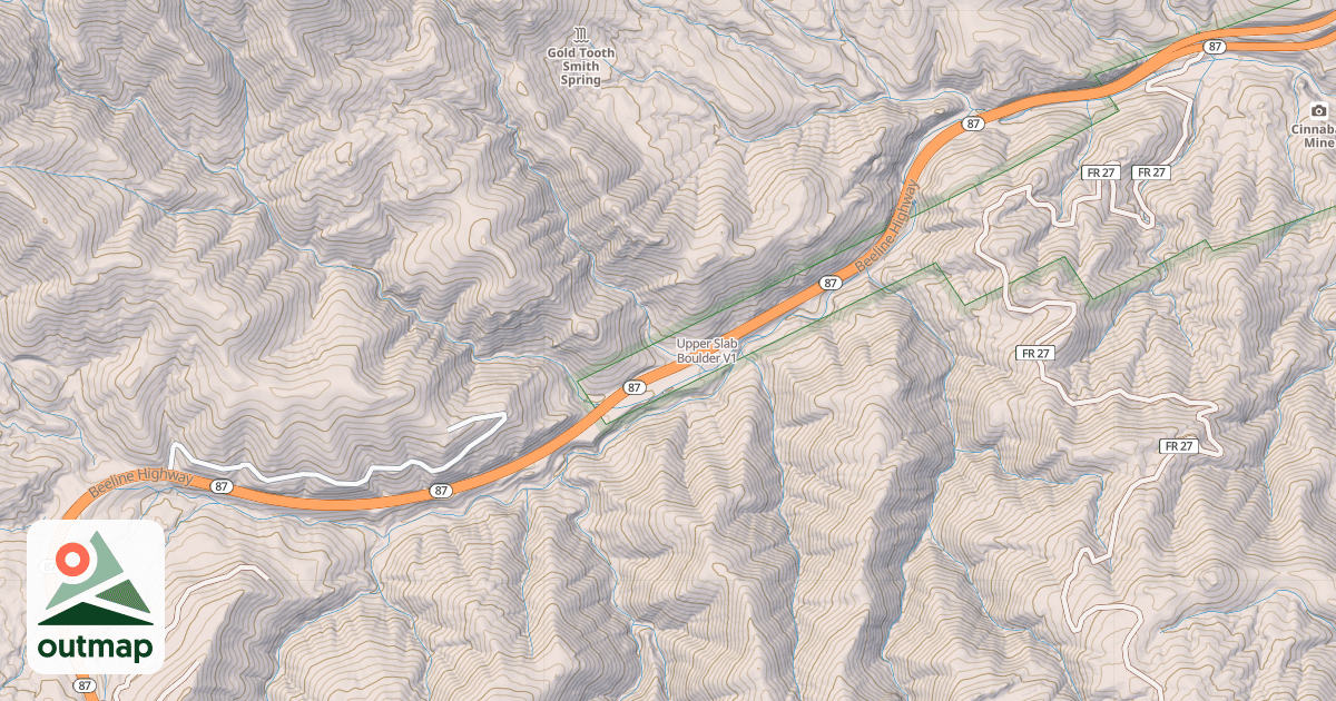Map of Upper Slab Boulder
