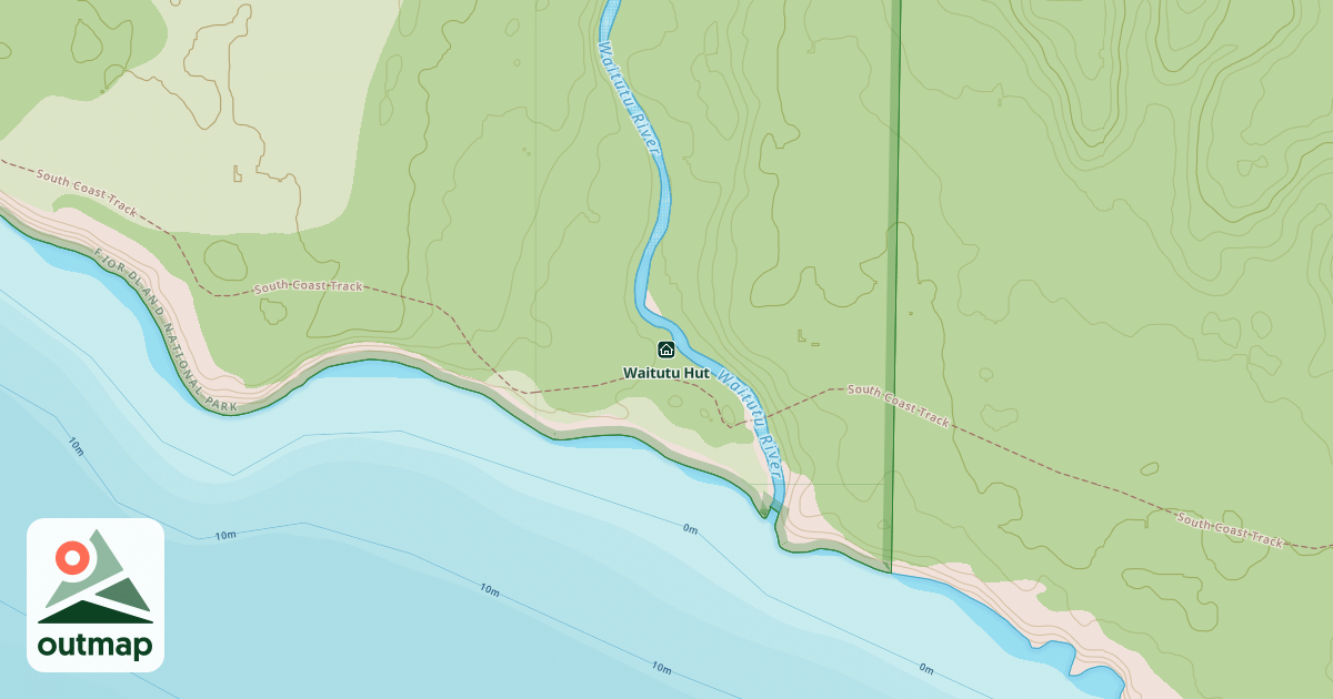 Map of Waitutu Hut