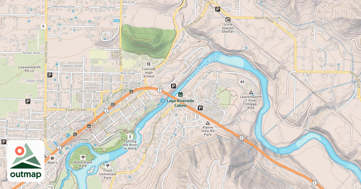 Map of Loge Riverside Cabins