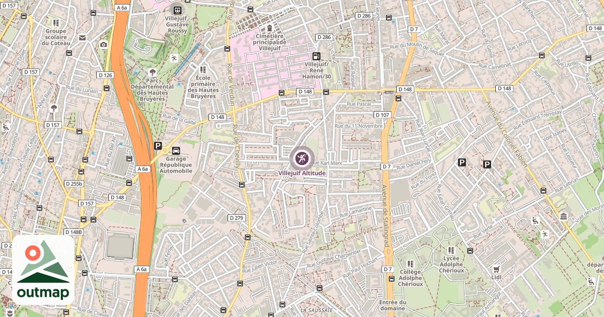 Map of Villejuif Altitude