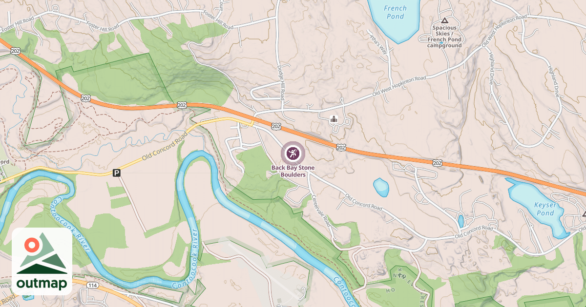 Map of Back Bay Stone Boulders