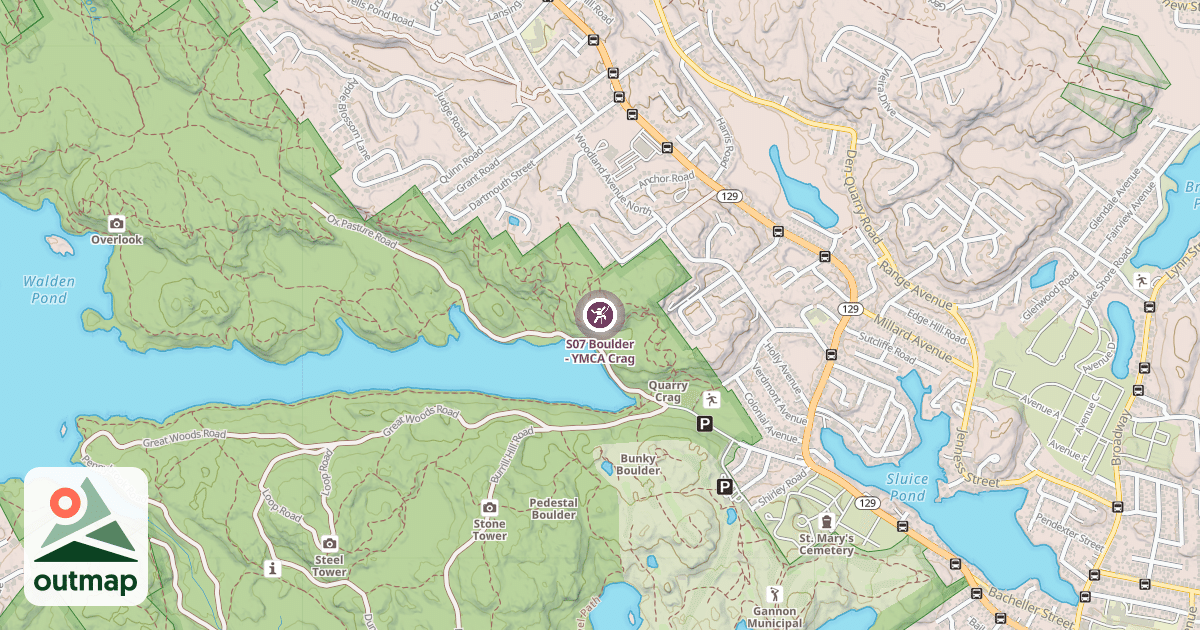 Map of S07 Boulder - YMCA Crag