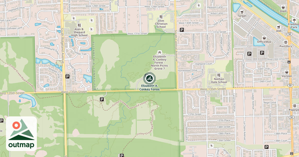 Map of Elizabeth A. Conkey Forest