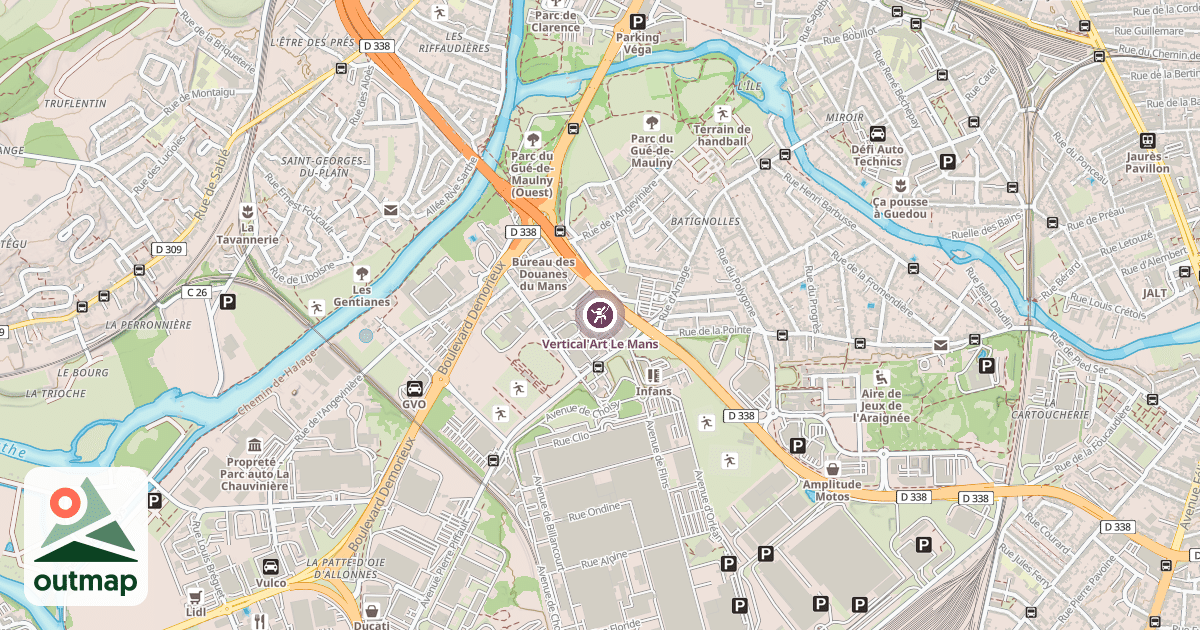 Map of Vertical'Art Le Mans