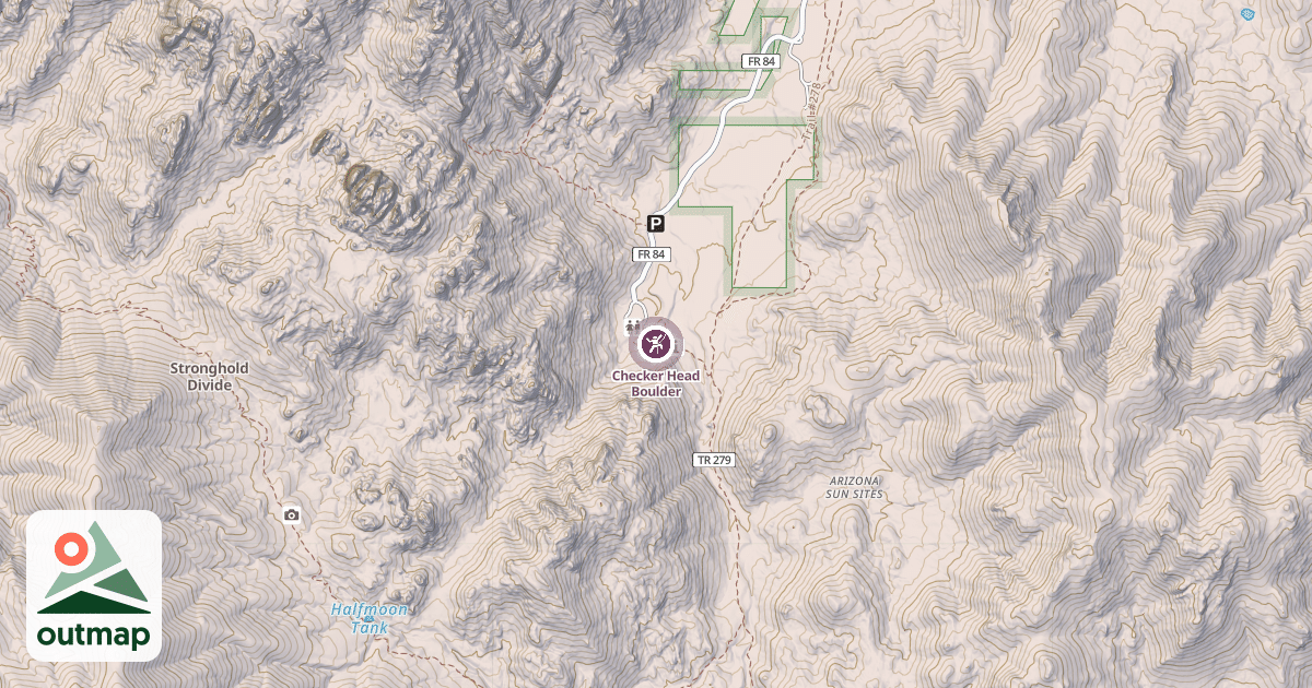 Map of Checker Head Boulder