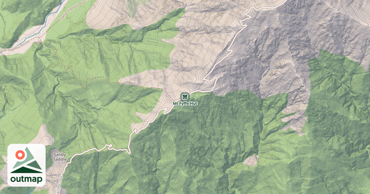 Map of Mt Fyffe Hut