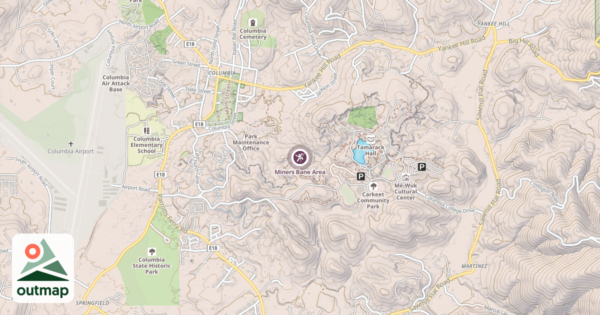 Map of Miners Bane Area