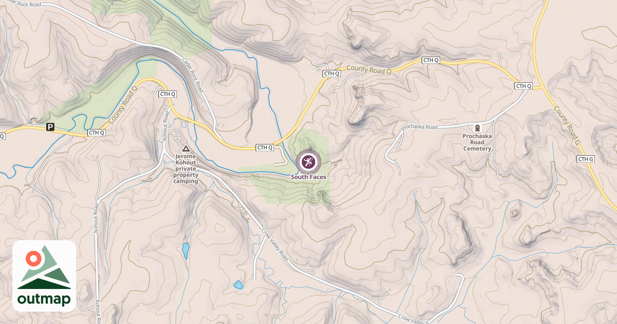 Map of South Faces