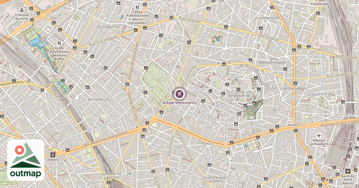 Map of Arkose Montmartre