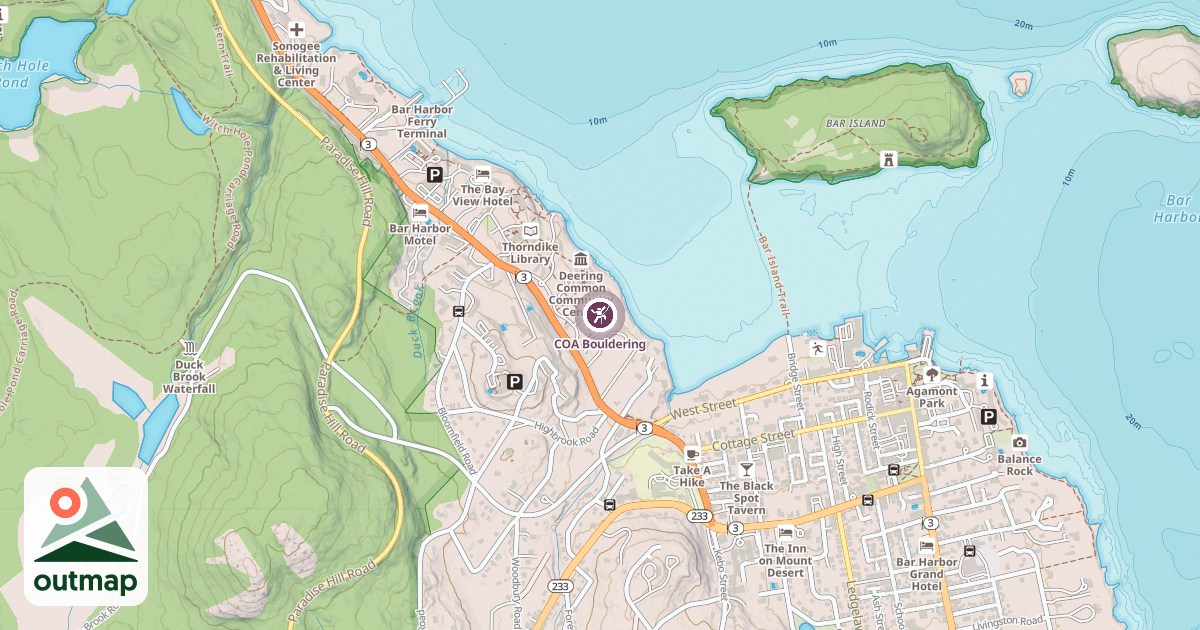 Map of COA Bouldering