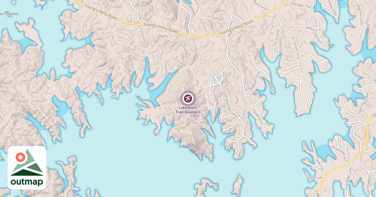 Map of Lakeshore Trail Boulders