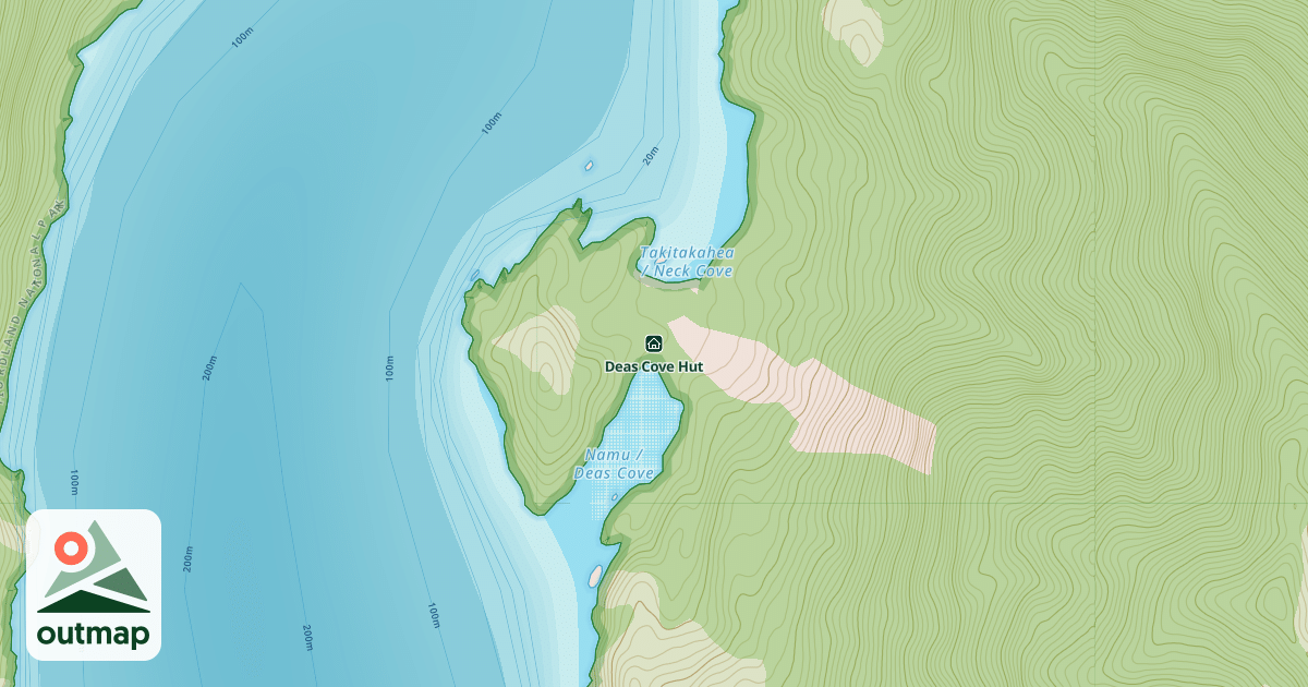 Map of Deas Cove Hut