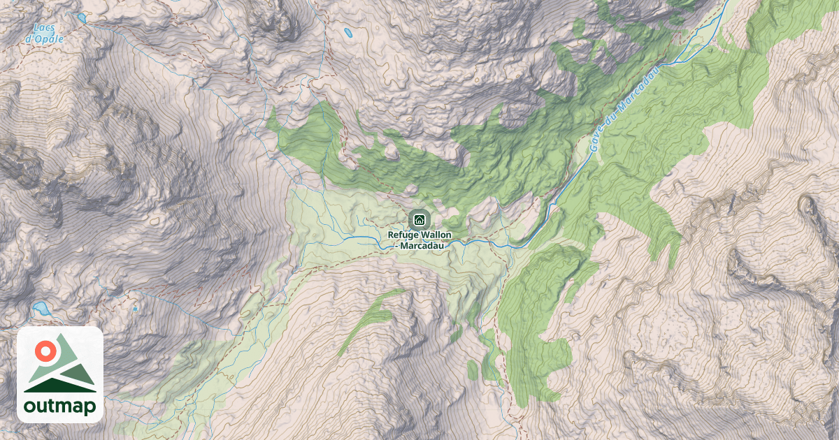 Map of Refuge Wallon - Marcadau