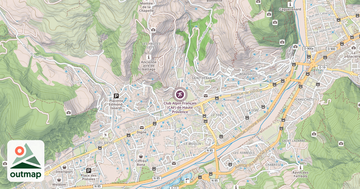 Map of Club Alpin Français (CAF) de Haute Provence