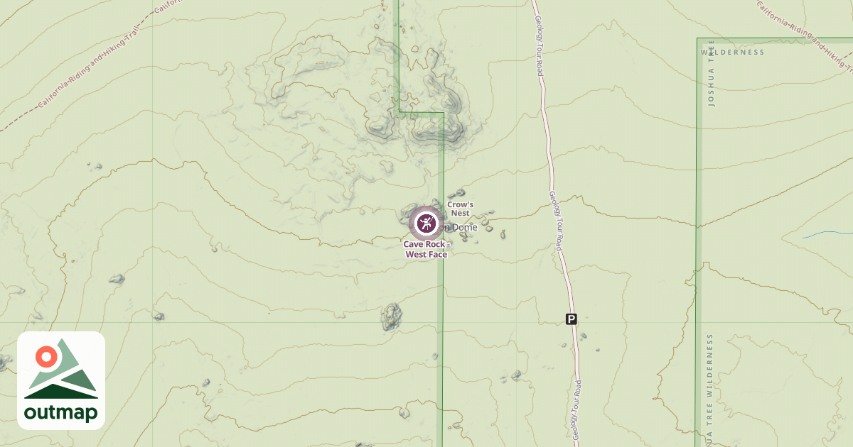 Map of Cave Rock - West Face