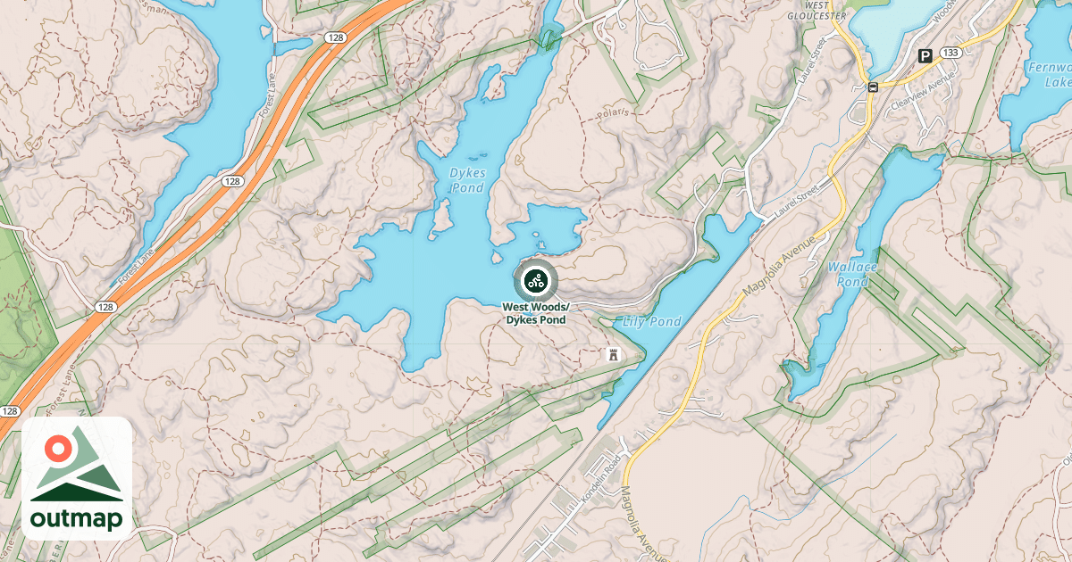 Map of West Woods/Dykes Pond