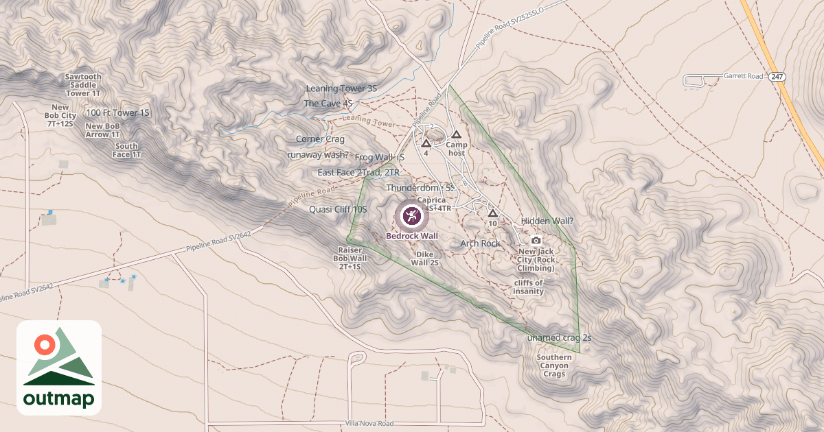 Map of Bedrock Wall