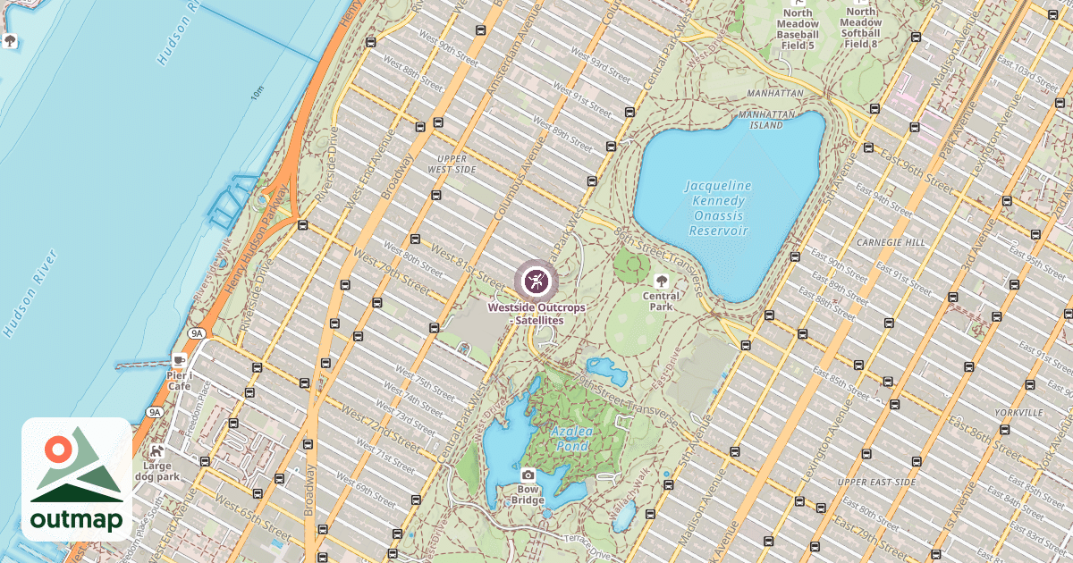 Map of Westside Outcrops - Satellites