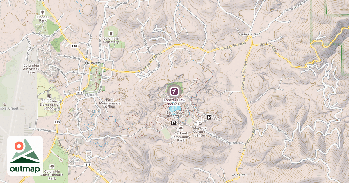 Map of Lobster Claw boulder